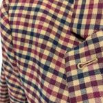 Merona VTG Camel/Red Plaid One Button Blazer Size 12 Lined Shoulder Pads Fall Preppy Photo 4