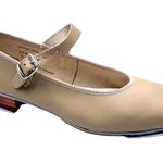 Capezio Mary Jane Comfort Tap Shoes Tan Leather Dance Size 5 New Recital 1" Heel Photo 2