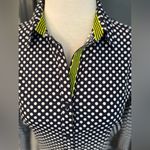 Anne Klein Navy Polka Dot Long Sleeve Women's Officecore Top Photo 1