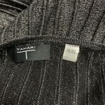 Tahari Sweater Womens XL Black Silver Metallic Ribbed Knit Sparkle Top Pullover Photo 3