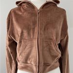 SKIMS  Sienna Brown Cropped Velour Hoodie Sz 2XL NWOT Activewear Photo 4