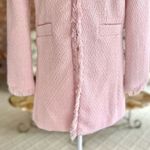 Venus Coat Jacket Tweed Fringe Pink 4 Spring Lightweight Chic Mid Thigh Pastel Photo 7