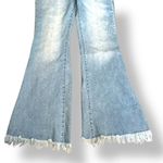 Cello Jeans Cello Light Wash Wide Flare Jeans Size 11 Patchwork Panel Raw Hem Y2K Style Photo 5