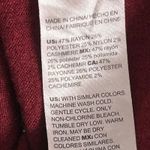 Chico's  Cashmere Sweater Large Or 2 Burgundy‎ Cowl Neck Photo 7