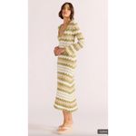 MINKPINK  Revolve Melody Knit Midi‎ Dress Size XL Green Stripe Cotton Sweater Photo 3