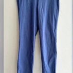 Anne Klein Blue Business Casual Stretch Ankle Pants with Gold Buttons, Size 10 Photo 1