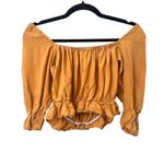 Reformation  Off‎ Shoulder Cropped Ruffled Blouse Small Photo 1