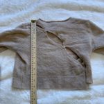 Cream Cottagecore Cutout Sweater Crop Beige Long Sleeve Women's S‎ Asymmetrical Tan Photo 5