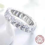 Sterling Silver SIZE 8 925 Oval Cubic Zirconium Eternity Ring Photo 3