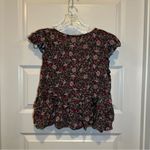 Aeropostale  Grey/Purple Floral Print Short Flutter Sleeve Blouse S Photo 7