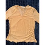 Lush Clothing LUSH Women's Yellow Crop Ruffle Blouse V Neck Size‎ M Photo 1
