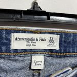 Abercrombie & Fitch  Mom Jeans Women's 23 Blue Denim Distressed High Rise‎ Curve Photo 3