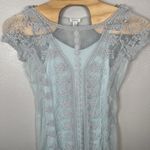 Sundance NEW ‎ Misty Dreams Lace Overlay Mini Dress Light Blue Size Medium Photo 1