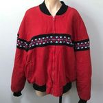 The Wear of the West Western Aztec Coat Red Embroidered Blanket Colorado 90s Size XL Photo 0