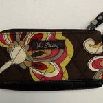 Vera Bradley Coin Pouch Puccini Zippered Flap Pocket Keychain Floral Brown Pink Photo 0