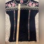 Johnny Was Johnny‎ Was Short Sleeve Navy Tunic Shirt Embrodiered Dress, Small Photo 6
