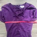 Lovers + Friends Purple Deep V Long Sleeve Lace Up Bodysuit Size S Revolve Photo 7