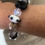 Silver lamp work bead bracelet Photo 6