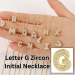 Balloon Zircon Letter G Initial Necklace Gold Photo 1
