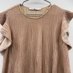 Hunter Bell RTR  Ava Pleated Short Sleeve Rose Gold Top Sz L‎ Photo 3