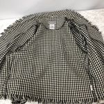 StoneBridge womens jacket blazer suit black & white houndstooth fringe small Photo 9