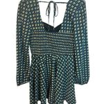 Band of the Free Genevieve Mini Dress Medium Y2K Teal Diamond Long Sleeve NWT Green Photo 4