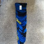 ZARA Strapless Dress in Blue and Black with Yellow Accents Photo 2