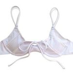 🔃White Ribbed Push Up Bikini Swimsuit Top White Size M Photo 0