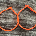Bright Orange Hoop Earrings Photo 0