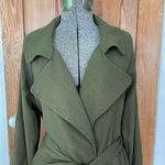 Sophie Rue Classic Lightweight Belted Lightweight Olive Green Trench Coat~XL Photo 3