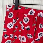 J.Crew Printed Pull On Midi Skirt Size Medium Linen Cotton Red Floral L6679 Photo 2