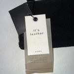 ZARA  Black Leather Minimalist Old Money Gold Chain Clutch Crossbody Wristlet New Photo 2