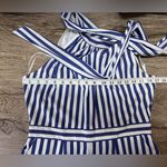 J.Crew  TUSHAR BLUE WHITE STRIPE HALTER BOW TIE WIDE LEG JUMPSUIT sz 6 Photo 5