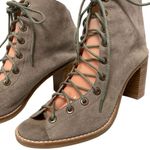 Jeffrey Campbell Cors Lace-Up Ankle Boot Womens Heels Brown Suede 9.5 Booties Photo 2