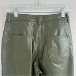 Amenah Olive Faux Leather Flare Jeans Size: 1 Green Size 2 Photo 8