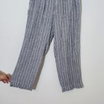 Briggs New York Briggs Blue Striped Linen Blend Pants Sz Large Preppy Blue Stripe Pants Photo 5