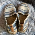 Tory Burch  Striped Cream and Blue Espadrilles Shoes 5.5 Photo 4