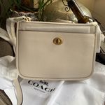 Coach Authentic  1941 Pebbled metallic gold leather 2 zip/Snap/Turnlock Crossbody Photo 1