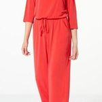 Iman Global Chic Women One piece cold shoulder Jumpsuit Sz.1x Blue EUC Comfort Photo 0