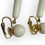 Trifari Vintage  White Red Dangle Clip-On Earrings 2 Pair Gold Tone Photo 10