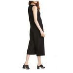 Eileen Fisher  Crop Wide Leg Jumpsuit Black Stretch Crepe Photo 5