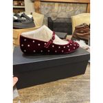 Marc Fisher  Elizza Dress Embellished Ballet Flats‎ Size 7 Dark Red Mary Jane Photo 2