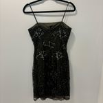Rimini By Shaw Army Olive Green Sequins Embroidered Floral Mini Dress Formal Black Size 4 Photo 6