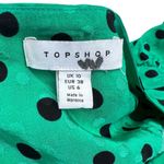 Topshop Retro Polka Dot Mini A-Line Dress Green Black Size 6 Photo 8