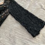 Topshop  Black Lace Crochet Long sleeve Tunic Short Mini Dress Size 4 Lined Photo 10