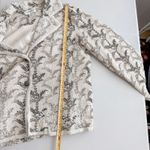 Coldwater Creek Womens Blazer Size M Cream Botanical Embroidered Cottage Fairy Photo 9