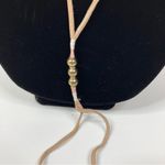 Lucky Brand 3/$30 | Tan Rose Tassel Beaded Leather Cord Lariat Choker Photo 2