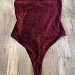 Naked Wardrobe NWOT  Burgundy Red Velvet Strapless tube top Bodysuit Photo 0