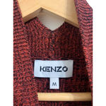 KENZO Rib Long Sleeve Wool & Cotton Midi‎ Sweater Red Dress Size Medium $626 Photo 3