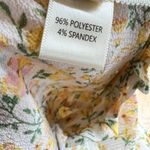 Monteau Floral Ruffle Flutter Sleeve Belted Shirt Dress White Yellow Size Large Photo 8